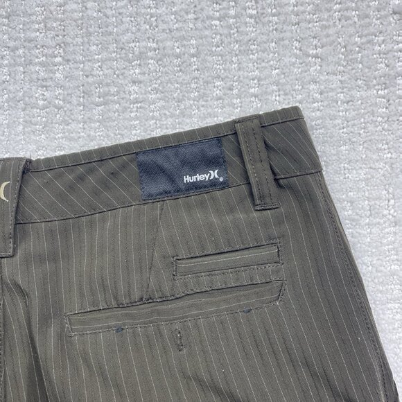 Y2K Hurley Skater Shorts Dark Brown Striped Art Department Men Sz 30 Goth Punk - Picture 13 of 13